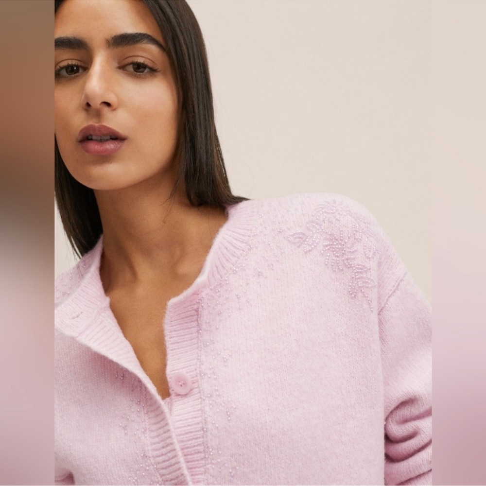 Mango Soft Pink Knit Wool Sweater - Picture 5 of 9